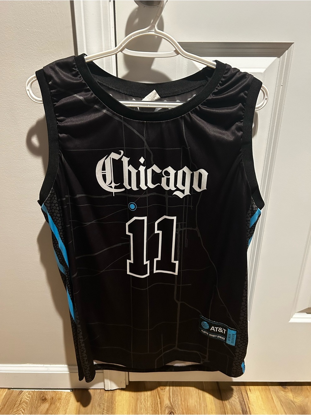 Source Unknown Black Chicago #11 Tank Top with Blue Accents